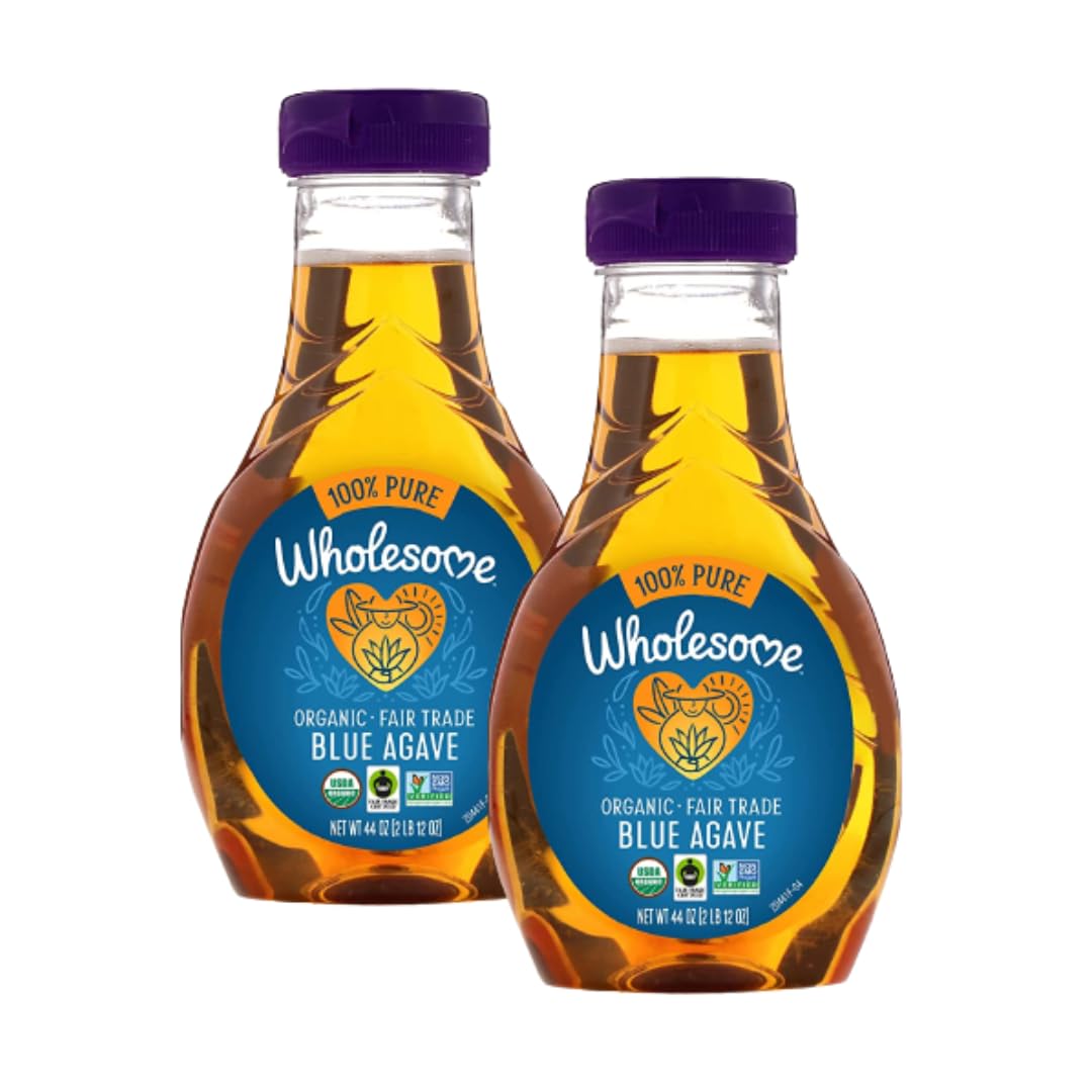 Wholesome Sweeteners 44-Ounce Organic Blue Agave Nectar, Fair Trade, 100% Pure, Non GMO, Gluten Free & Vegan, 2 Pack