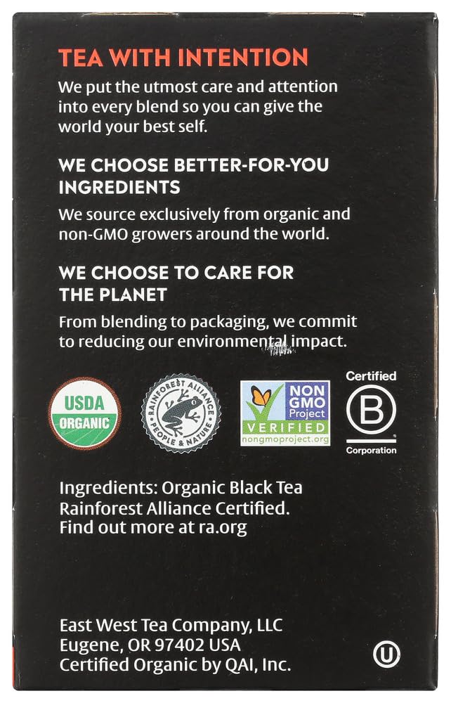 Choice Organics - Organic English Breakfast Tea (1 Pack) - Fair Trade - Compostable - Contains Caffeine - 16 Organic Black Tea Bags