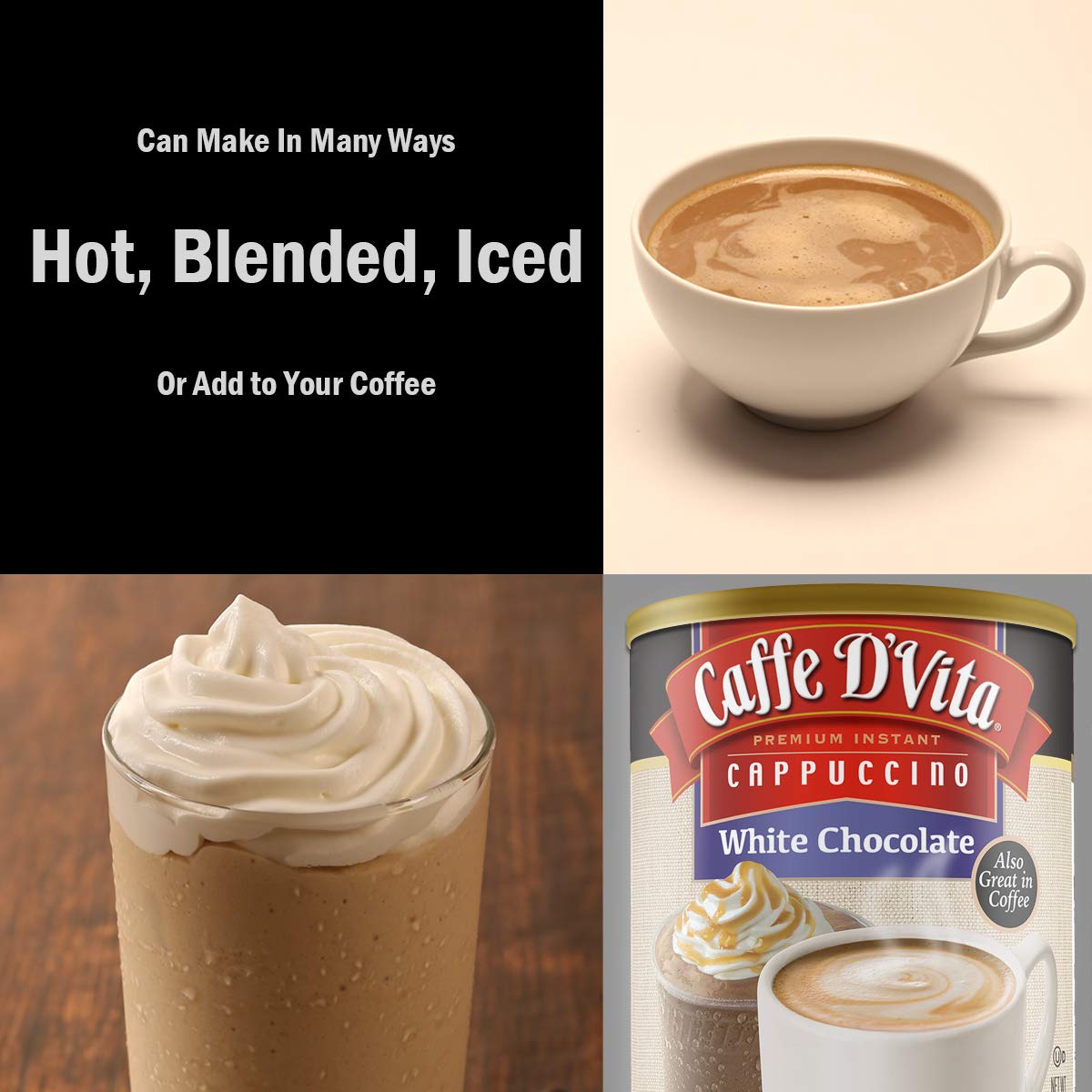 Caffe D   Vita White Chocolate Cappuccino, 1 Lb. Can (16 Oz.)