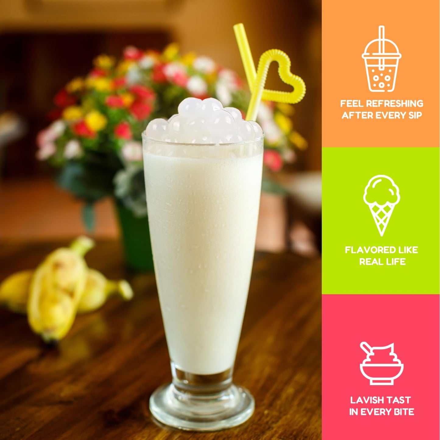 Fanale Yogurt Popping Boba Pearls, Vegan, Non Gmo, Gluten Free, Fat Free, Perfect For Bubble Tea, Smoothies, Ice Cream, Desserts