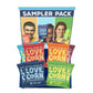 LOVE CORN Sampler Variety Pack 0.7oz x 8 Bags [2x Sea Salt  2x Sour Cream and Onion  1 Each of Cheddar  BBQ  Salt & Vinegar and Hot & Spicy] - Delicious Crunchy Corn - Healthy Family Snacks - Gluten Free  Kosher  NON-GMO