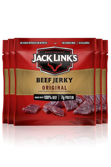 Jack Link'S Beef Jerky, Original - Flavorful Meat Snack For Lunches, Ready To Eat Snacks - 7G Of Protein, Made With Premium Beef