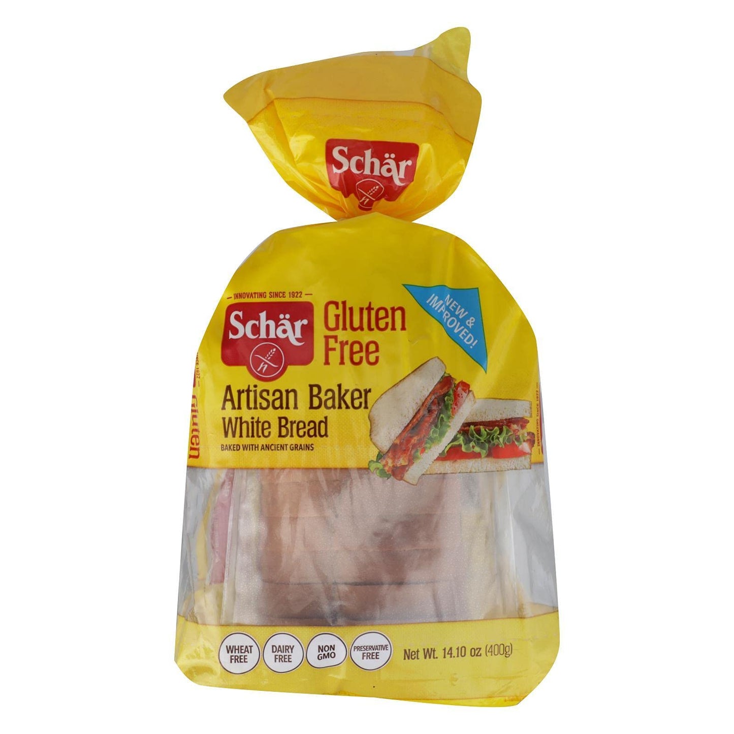 Schar - Artisan Baker White Bread - Certified Gluten Free - No Gmo'S, Dairy Or Wheat - (14.01 Oz) 6 Pack