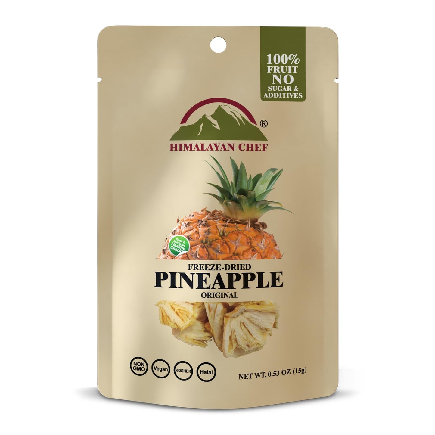 Himalayan Chef Freeze-Dried Fruit - 15g/Each Freeze-Dried Pineapple | Organic Fruit Snacks, Healthy Snacks for Kids & Adults | D