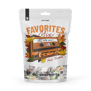 Taffy Shop Fall Favorites, Salt Water Taffy - Assorted Gourmet Soft Chewy Candy, Variety Pack, Bulk Sweet Snack, Fresh Gift & Gl
