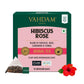 Vahdam, Hibiscus Flowers Herbal Tea Bags (15 Count) Caffeine Free, Non Gmo, Gluten Free Hibiscus Tea | Floral Flavor Tisane - Hibiscus Rose Petals & Exotic Spices | Resealable Ziplock Pouch
