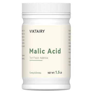 Viktairy Malic Acid Powder, Food Grade, 1.5 LB for Sour Candy, Gummy Bears, Drinks, Baking - PGS_1.5LB