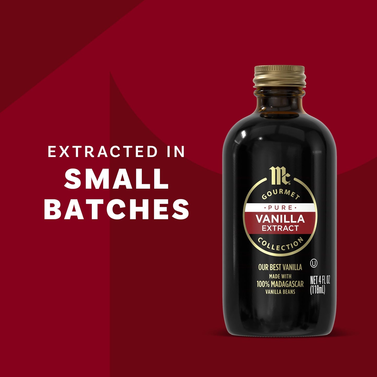 McCormick Gourmet Collection Vanilla Extract  Pure  Our Best Herbs & Spices  Crafted in Small Batches with 100% Madagascar Vanilla Beans  Elevates Cookies  Pancakes  Waffles  Coffee  Sauces  Glazes  and More  4 fl oz