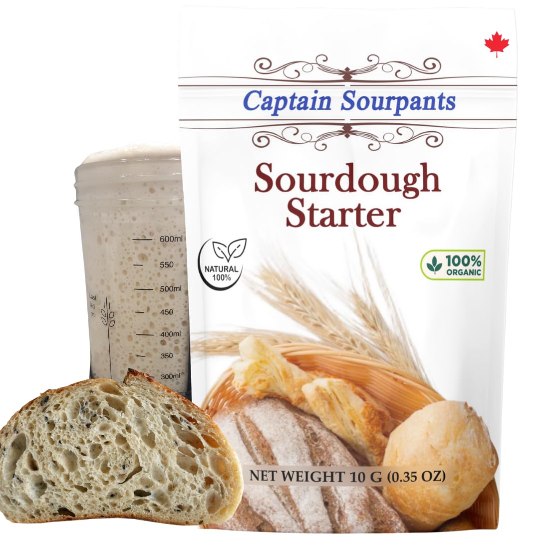 Captain Sourpants Mature Sourdough Starter Culture – Dehydrated Kit for Homemade Bread – 0.35 oz – All-Natural, Beginner Friendly