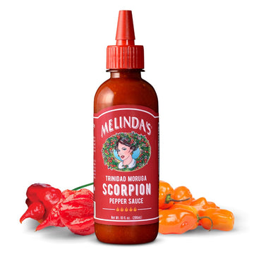 Melindas Scorpion Pepper Hot Sauce - Gourmet Hot Sauce with Trinidad Moruga Scorpion Pepper - 10 Fl Oz - Vegan, Gluten Free