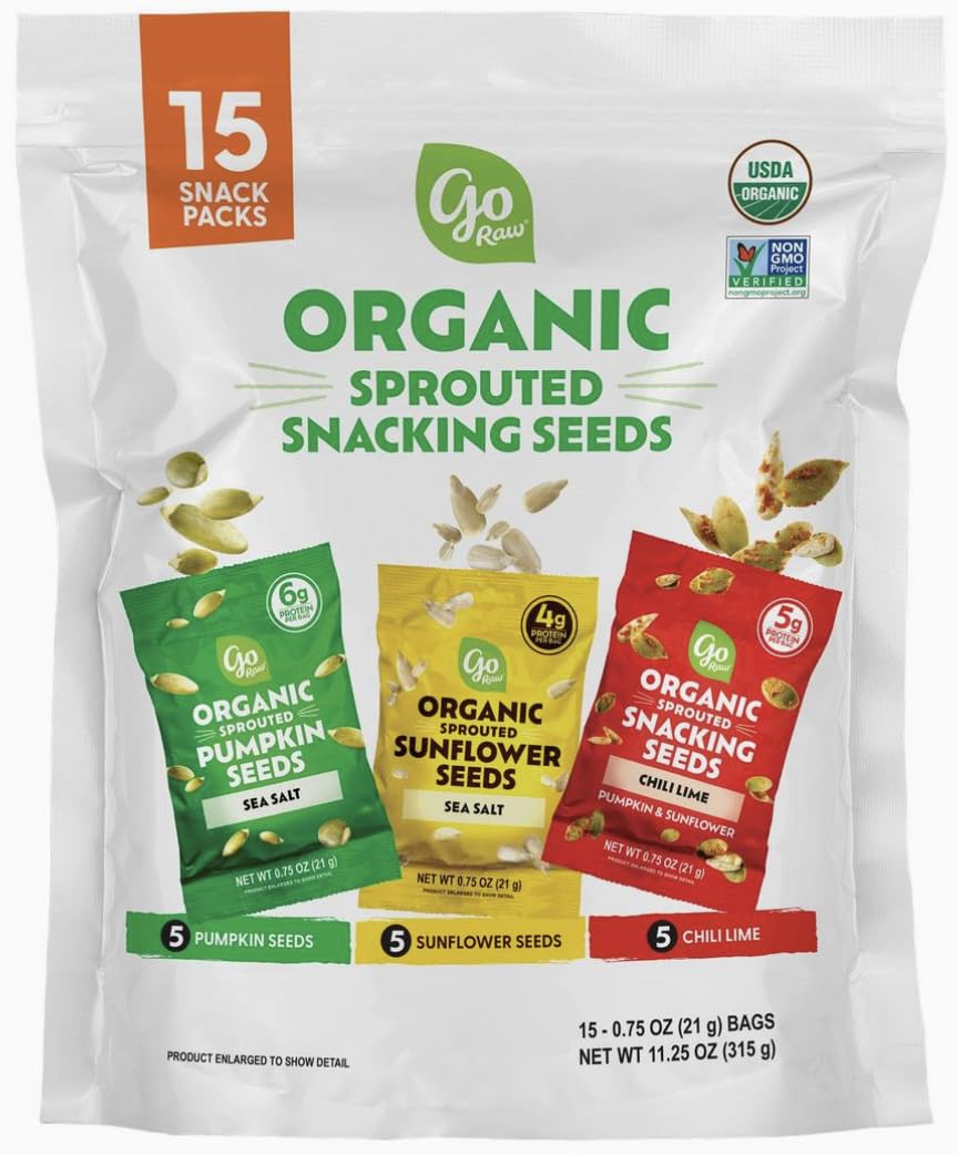 Go Raw Organic Sprouted Snacking Seeds - 15 Pack