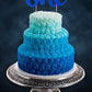 Double Sided Glitter Cake Topper For 1St Birthday Boy With Crown, Royal Blue One Cake Topper For Boys First Birthday Cake Party