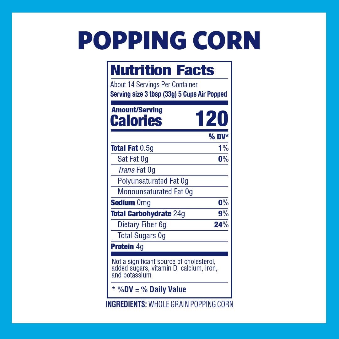 Kernel Seasons Popping Corn Popcorn, Resealable Pouch, 1 Pound (Pack Of 6)
