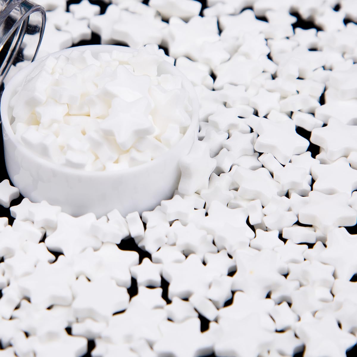 EPHVODI White Star Sprinkles Edible Stars for Cake Decorating White Sprinkles Large Small Stars for Cake, Cupcake, Cookies, Ice 