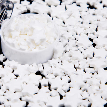 EPHVODI White Star Sprinkles Edible Stars for Cake Decorating White Sprinkles Large Small Stars for Cake, Cupcake, Cookies, Ice 