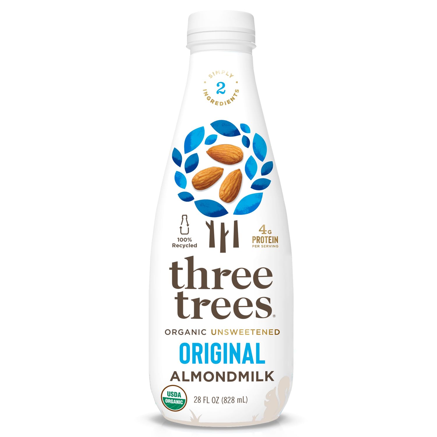 Three Trees Organic Unsweetened Original Almondmilk, 28 Fz