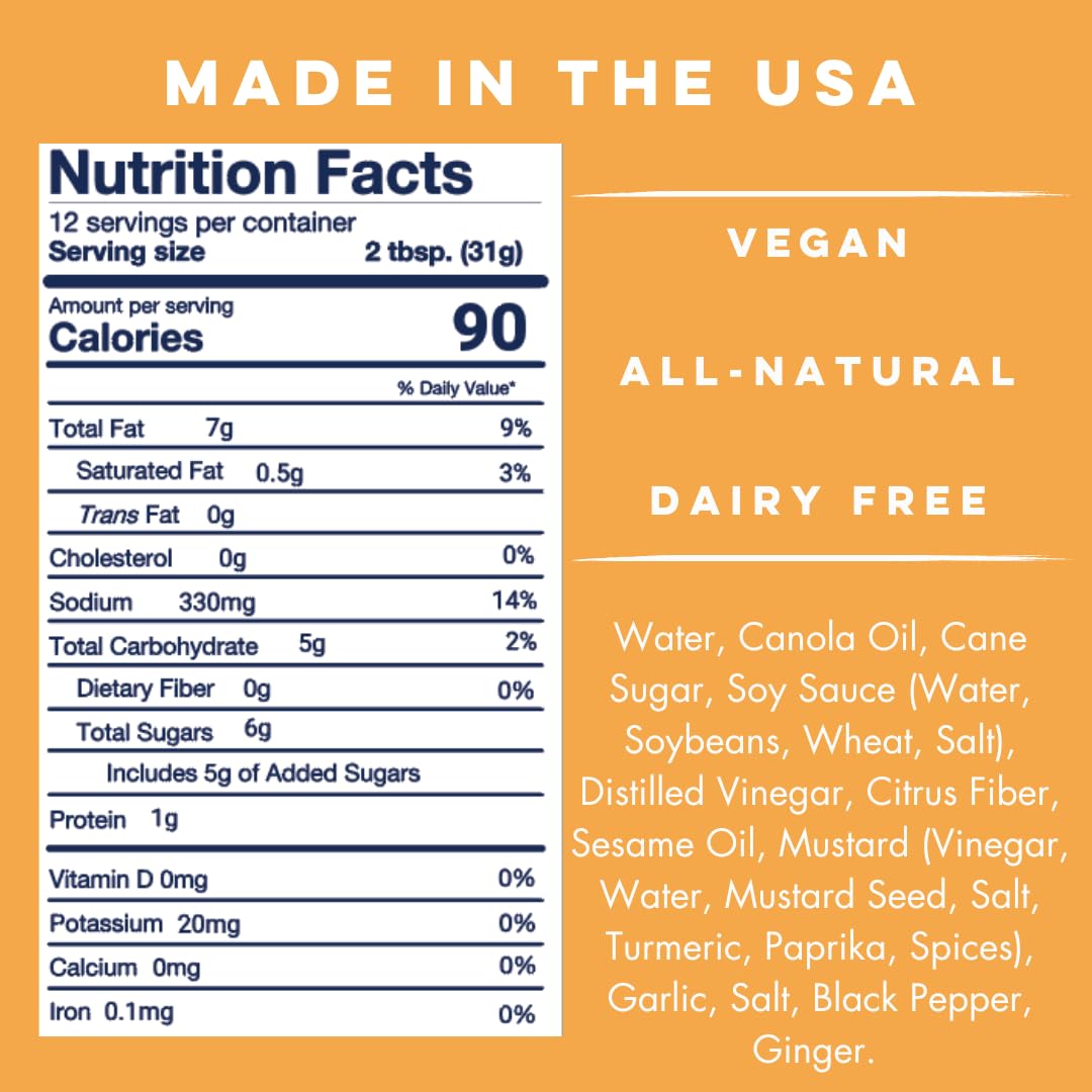 Yo Mamas Foods Gourmet Natural Asian Sesame Dressing and Marinade - Pack of (2) - Large Bottles, Low Carb, Low Sodium, Vegan, a