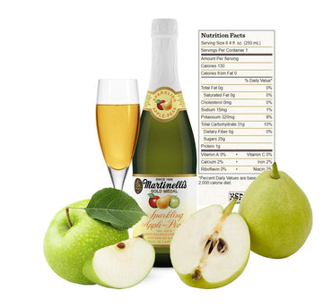 Martinellis Sparkling Pear Cider Juice, Non-  ic, 8.4 fl oz, Pack of 12 Bottles