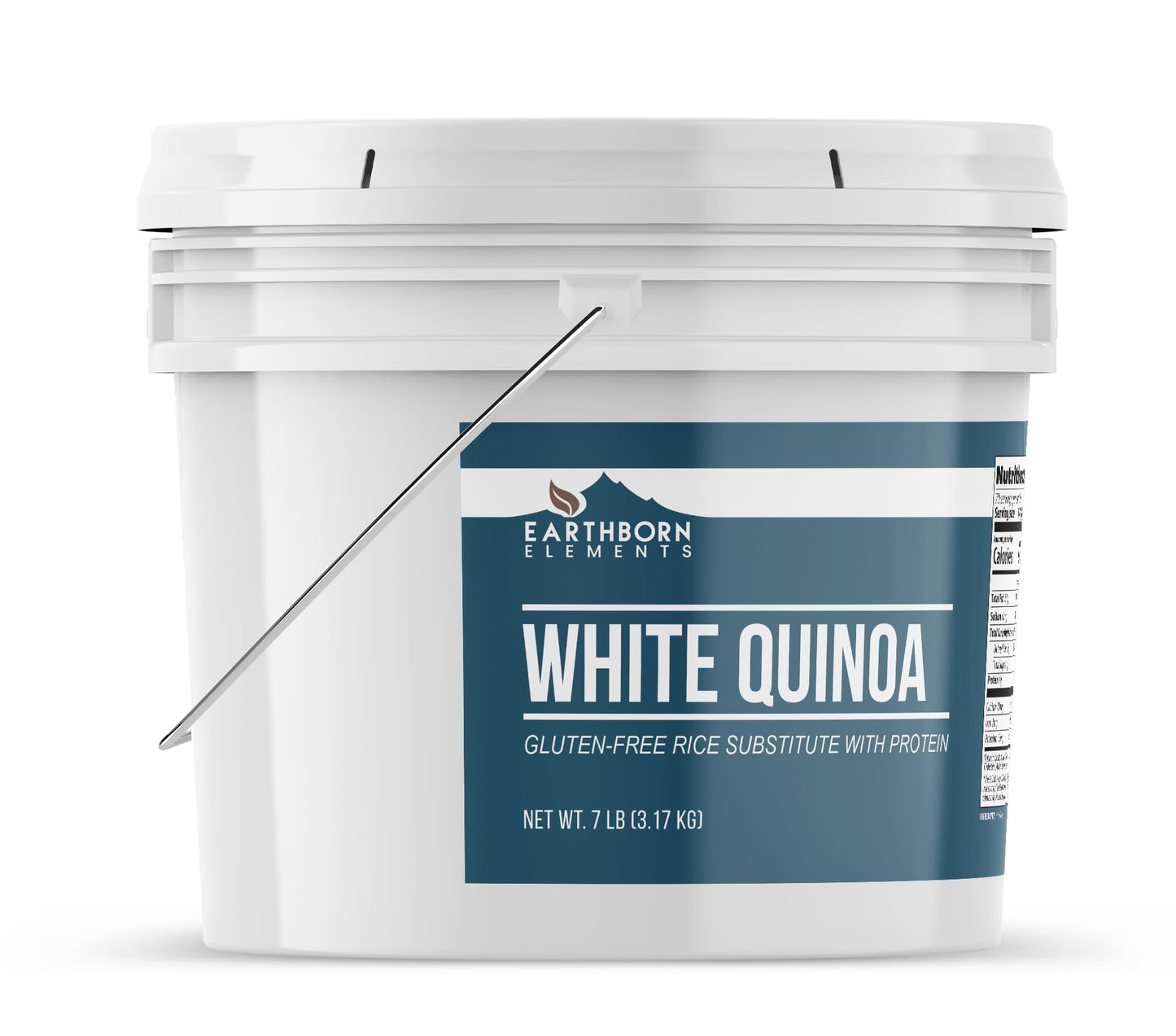 Earthborn Elements White Quinoa, 1 Gallon, Gluten-Free, Raw, Vegan, Packaged in a Resealable Bucket