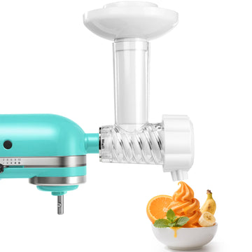 Frozen Fruit Ice Cream Attachment for Kitchenaid Stand Mixer, Dairy-Free Sorbet Gelato Maker, Dessert and Soft Serve Frozen Yogu