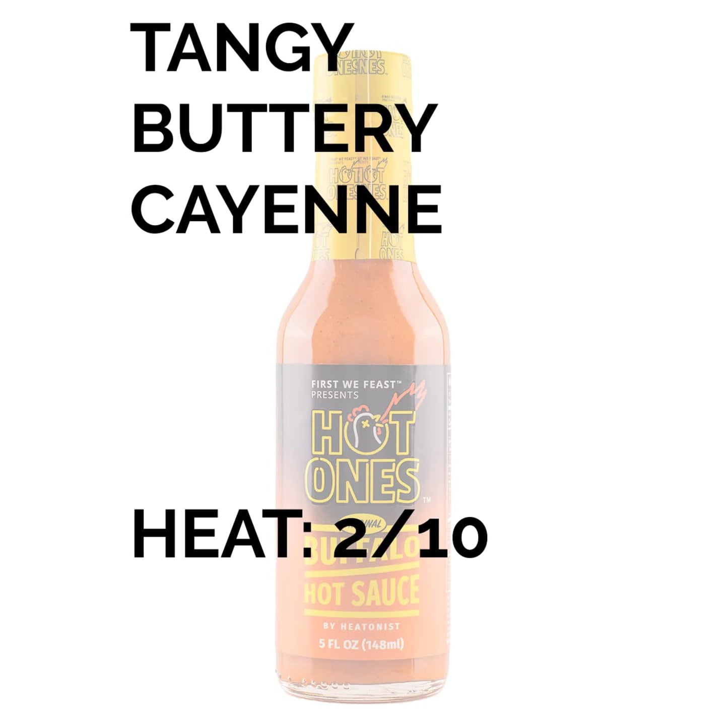 HOT ONES Buffalo Sauce, Mild Hot Sauce with Cayenne Pepper, 5 fl oz Bottle, 3-Pack