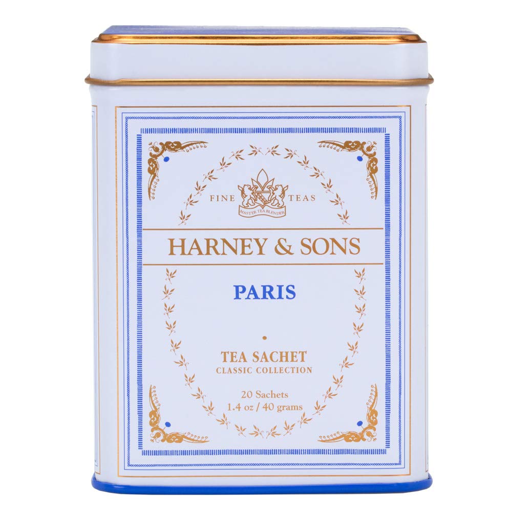 Harney & Sons Paris Black Tea Sachet Collection, All Natural - Classic Tin Of 20 Sachets, 1.4 Ounce 20 Count (Pack Of 3)