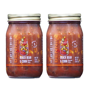 All-Natural Black Bean And Corn Salsa By Dennis Gourmet | This Fresh, Hearty Restaurant Salsa Is Low Sugar, Low Cal, Low Carb, L