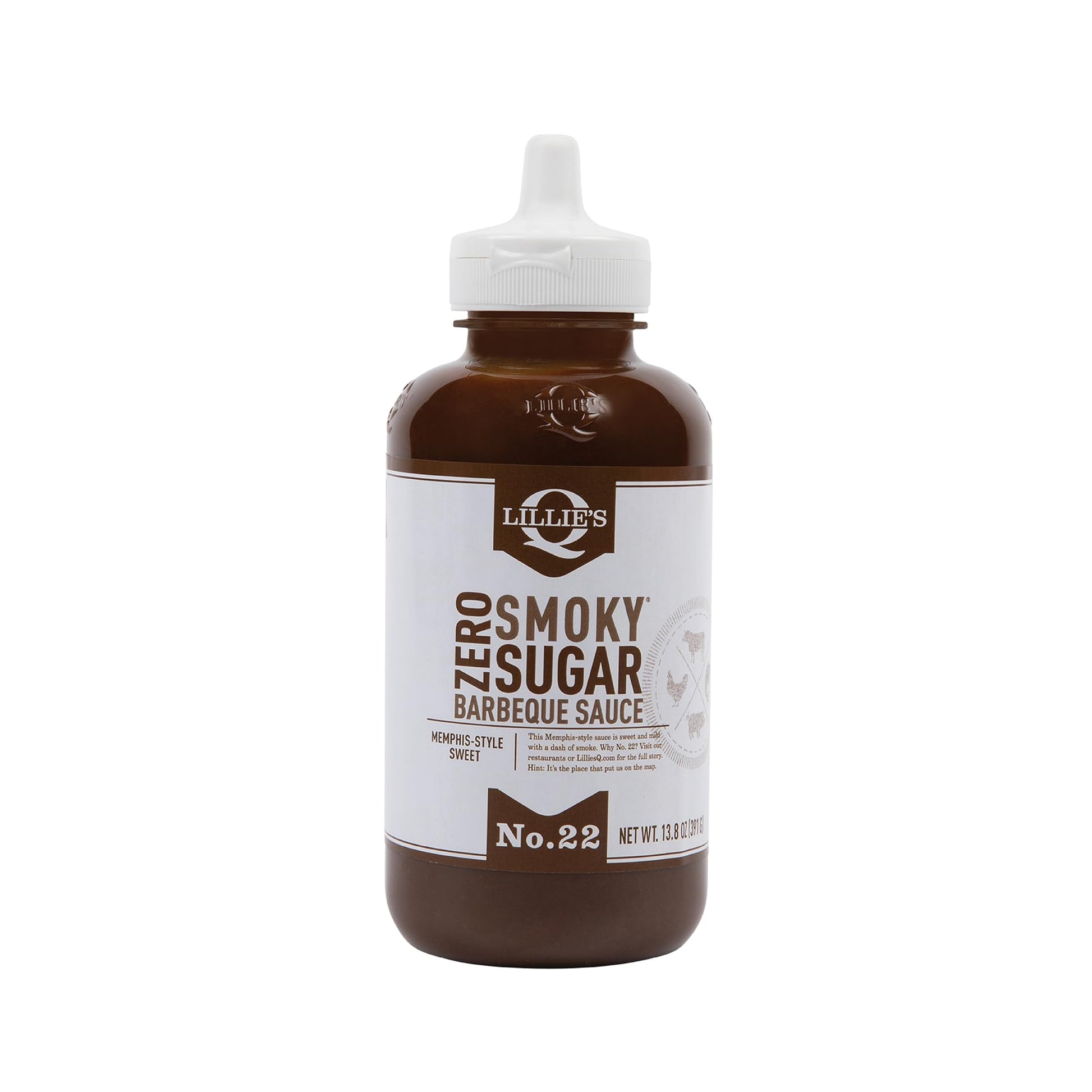 Lillies Q - Zero Sugar Smoky BBQ Sauce, Gluten-Free, Non-GMO, No Preservatives, Sugar-Free, Low Calorie, Sweet & Smoky BBQ Flav