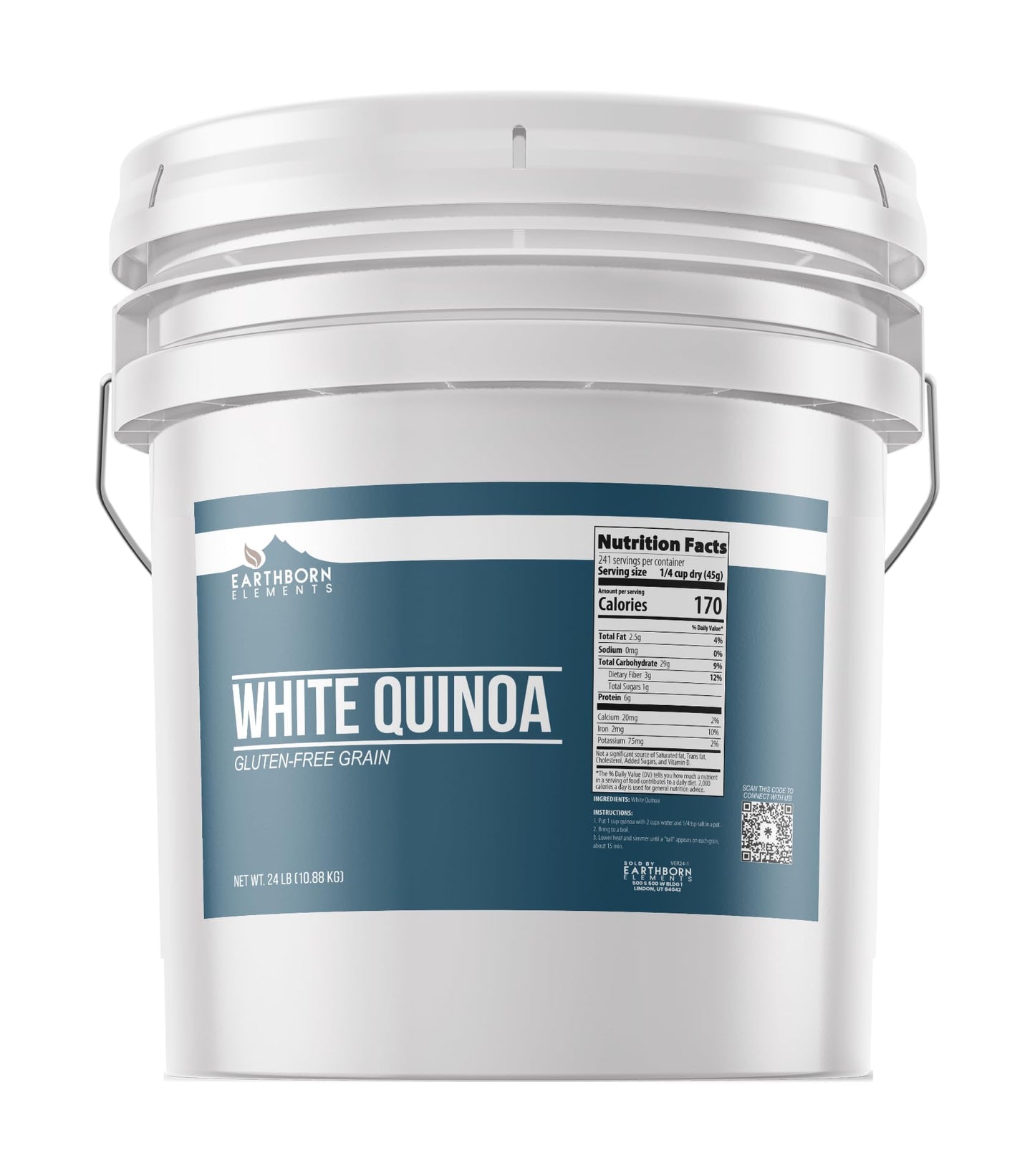 Earthborn Elements White Quinoa, Non-GMO, Good Source of Iron, 3.5 Gallon