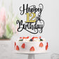 Happy 12Th Birthday Cake Topper, 12 Birthday Party Cake Decorations (Black And Gold Flashes, 12Th)