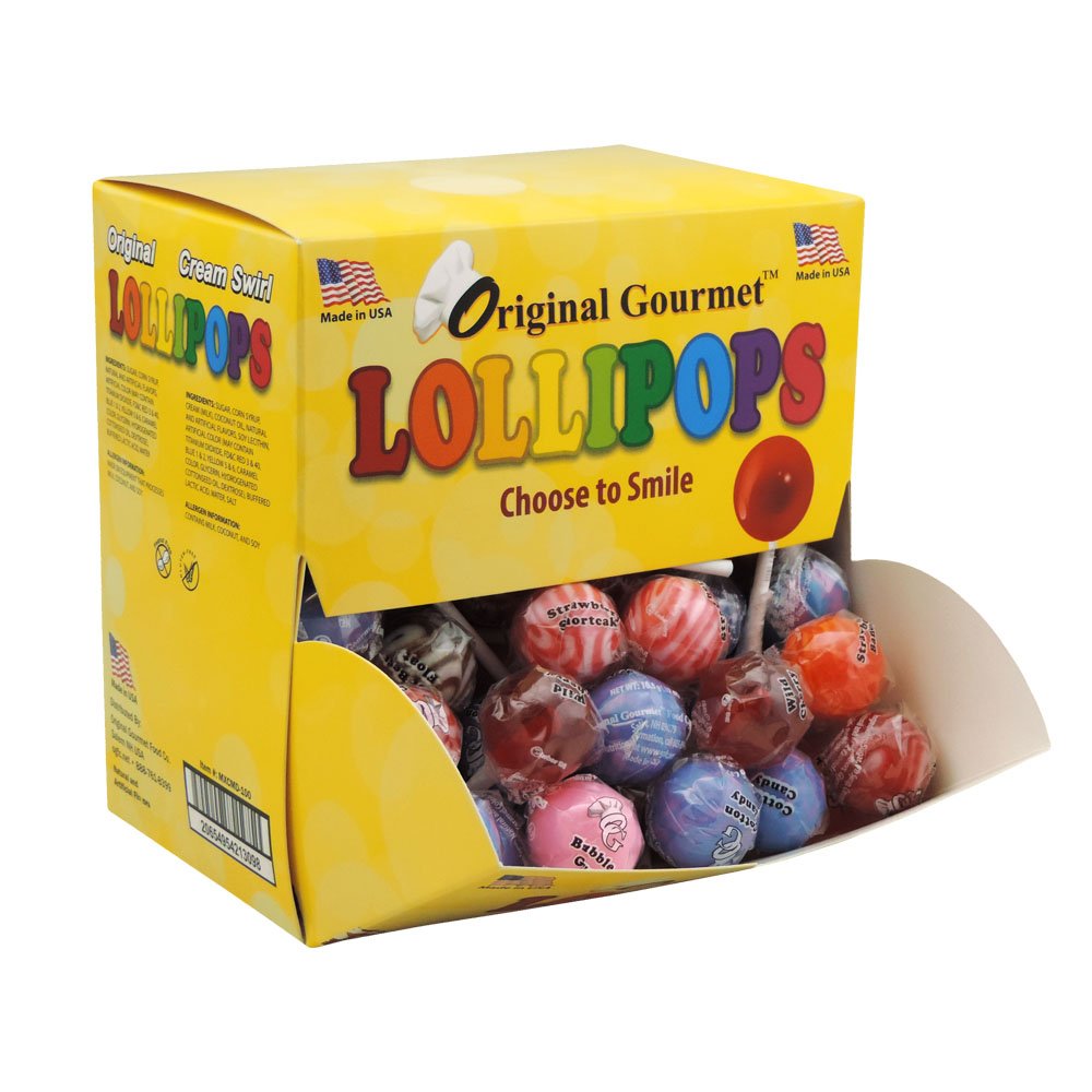 Original Gourmet Mini Cream Swirl and Original Lollipops, Assorted, 100 Count (Pack of 1), 0.02 pounds