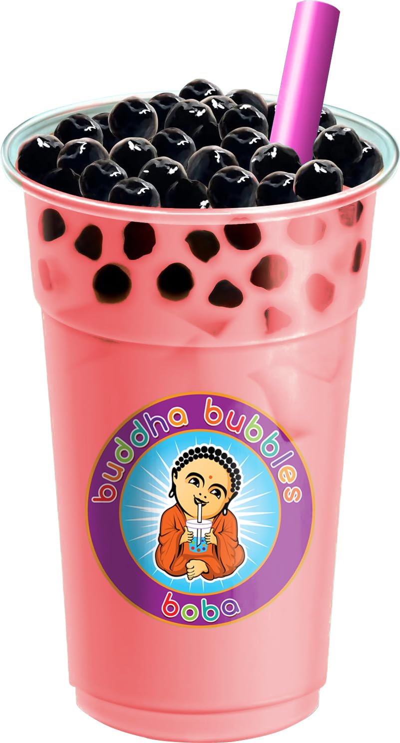 Buddha Bubbles Boba Strawberry Cream Bubble Tea Drink Mix Powder, 10 Ounce, Pink