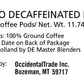 Senseo Decaf Medium Roast Coffee Pods, 96 Count (2 Packs), Compatible with Senseo & PeleCom Machines