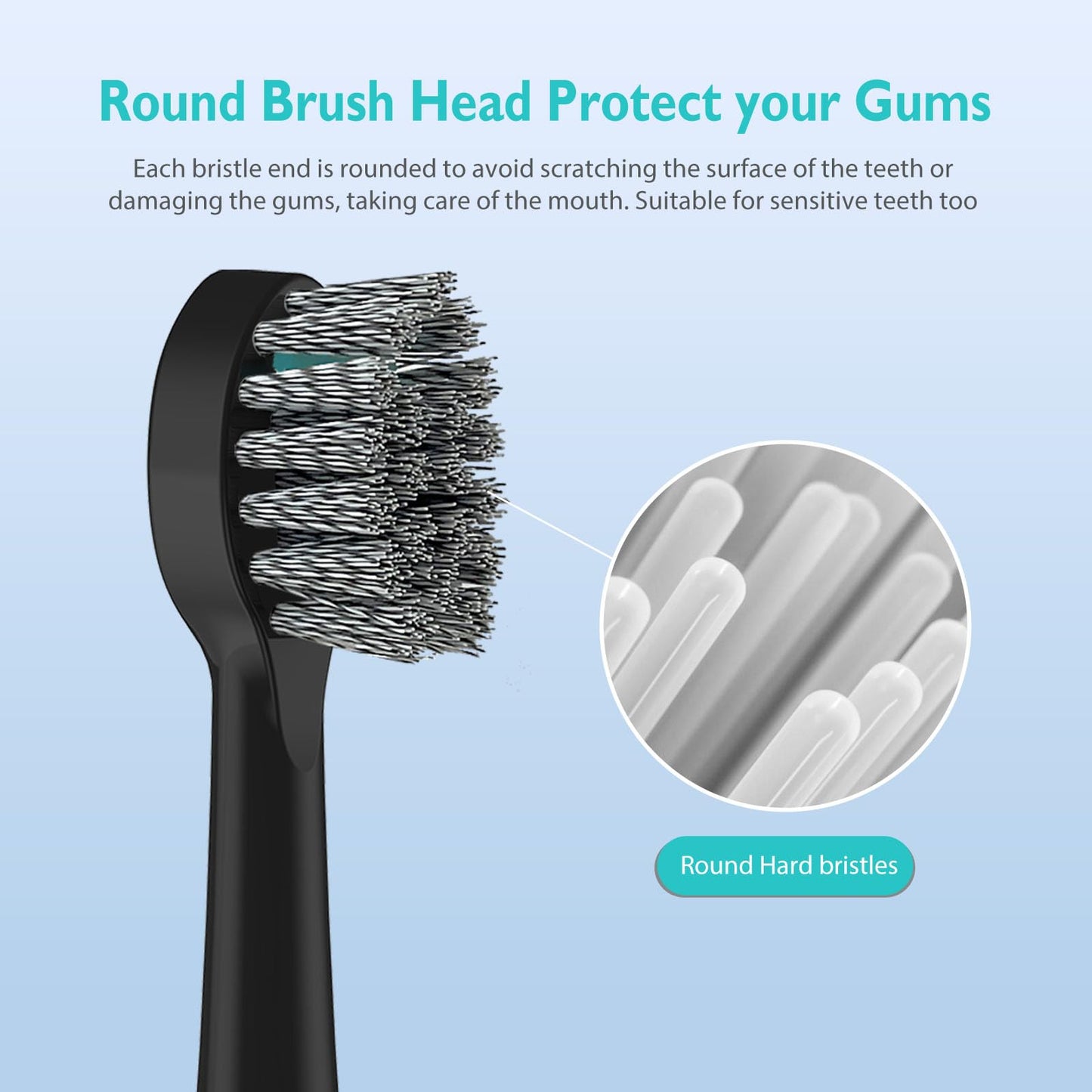 Replacement Brush Heads For ???????????????? ??????????-???????????? Flossing Toothbrush With Cover, Compact, 3 Count Black, Har