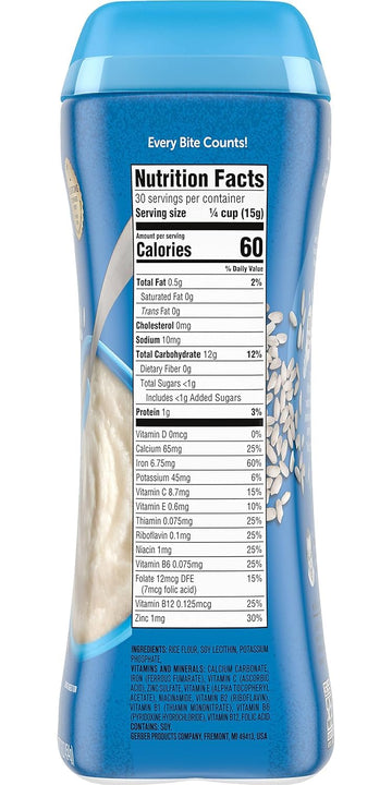 Gerber Baby Cereal, Rice, 16 Ounce