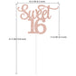 Gexolenu 1 Pcs Rose Gold Glitter Double-Sided Happy Sweet 16 Cake Toppers,16Th Cake Topper, Sweet 16 Birthday Cake Party Supplie