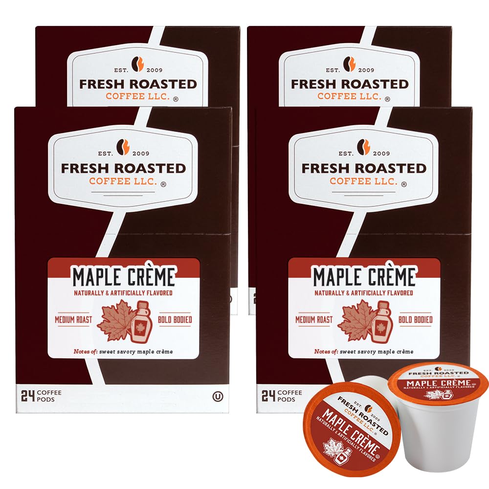Fresh Roasted Coffee, Maple Crme, Flavored Coffee Pods, 96 Count