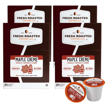Fresh Roasted Coffee, Maple Crme, Flavored Coffee Pods, 96 Count