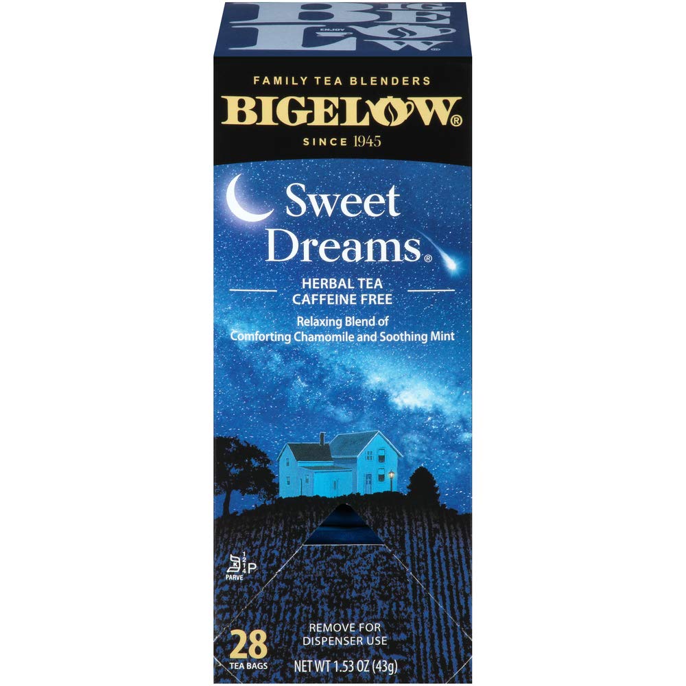 Bigelow Tea Sweet Dreams Herbal Tea 28-Count Box Caffeine-Free Chamomile & Mint Gray