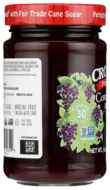 Crofters Organic Premium Concord Grape Spread, 16.5 Ounce -- Pack Of 6