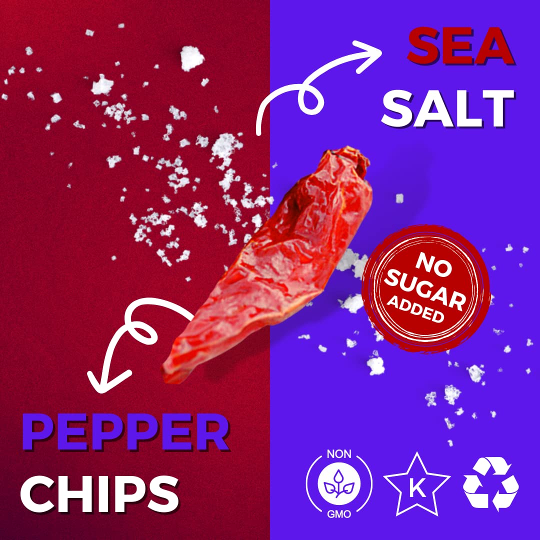 Baked Bell Pepper Chips, No Oil Added, Vegetable Crisps, No Sugar Added, Gluten Free, Healthy Snack, Vegan, Salad Topper, Sea Sa