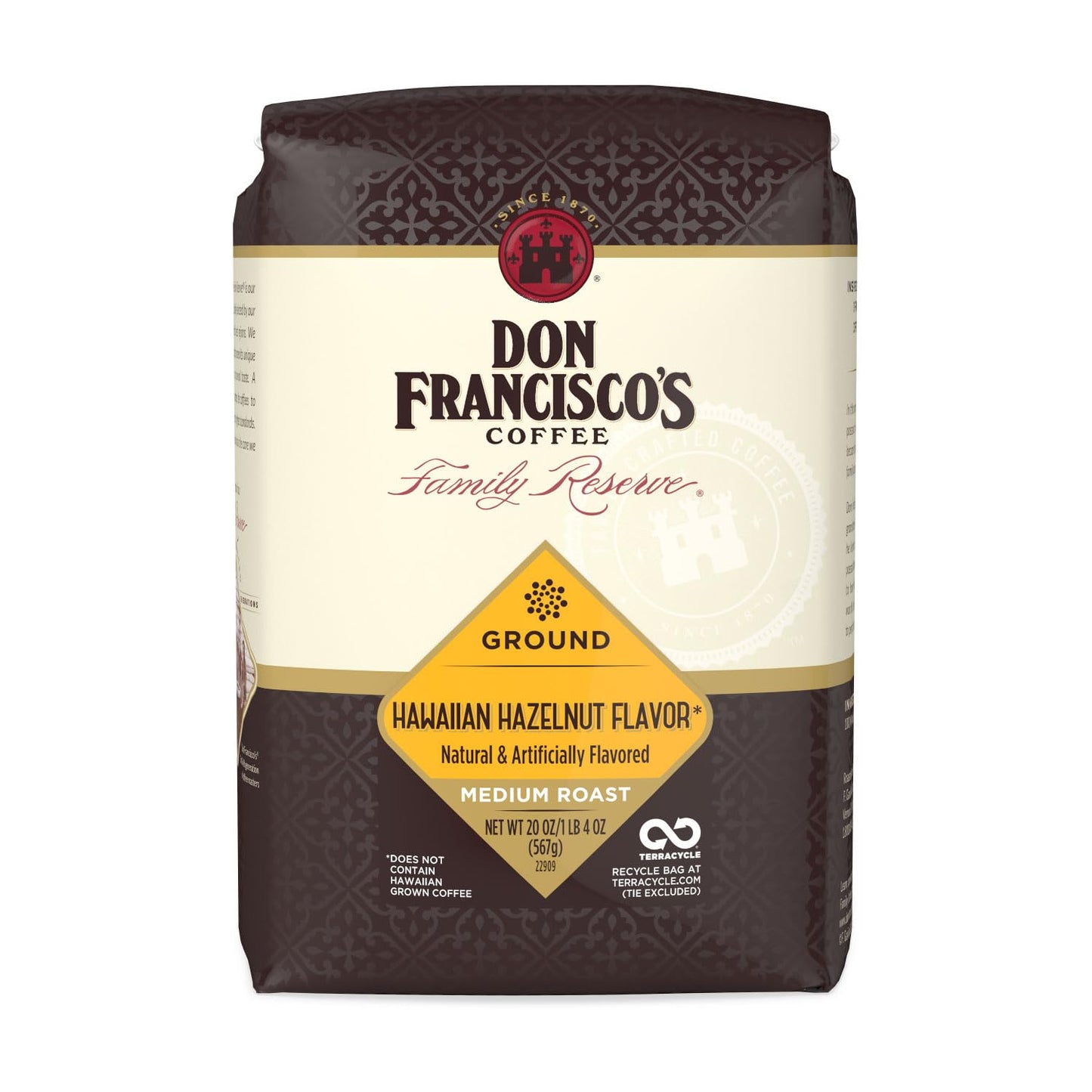 Don Francisco'S Hawaiian Hazelnut Flavored Medium Roast Ground Coffee (20 Oz Bag)