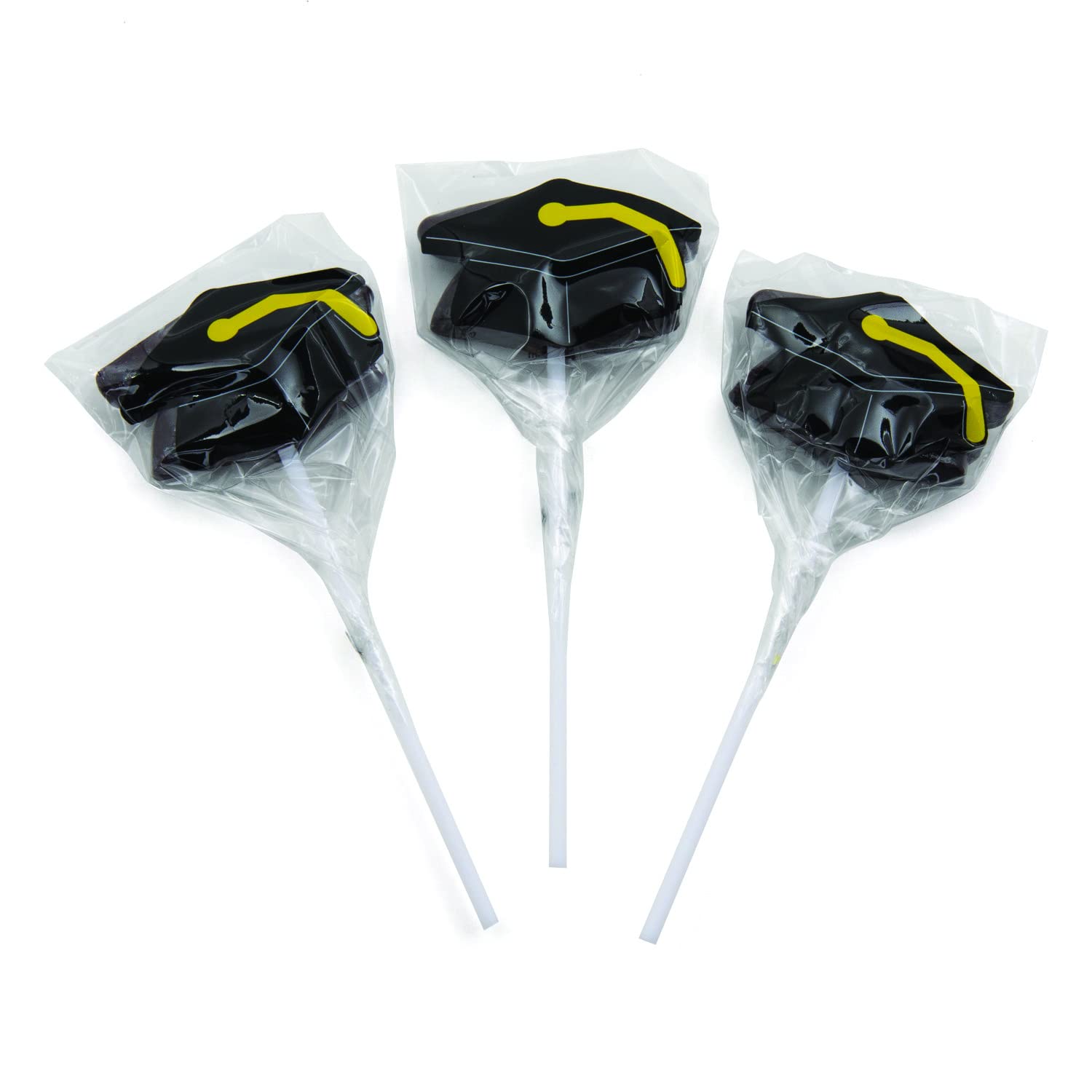 Grad Mortarboard Hat Suckrs Black - 12PC