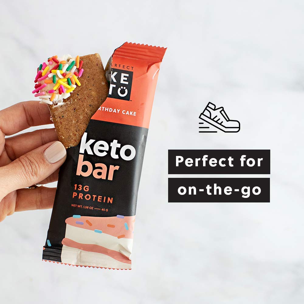 Perfect Keto Bars - The Cleanest Keto Snacks With Collagen And Mct. No Added Sugar, Keto Diet Friendly - 3G Net Carbs, 19G Fat, 10G Protein - Diet Food Dessert (Almond Butter Brownie, 12 Bars)
