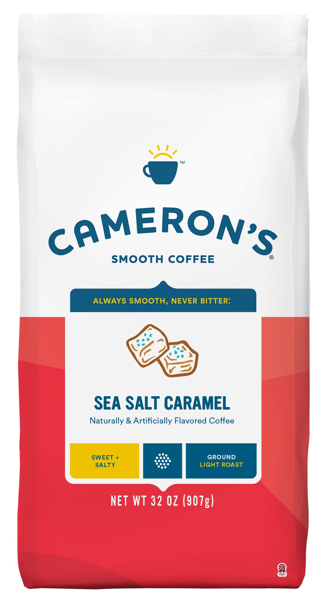 Camerons Coffee Roasted Ground Coffee Bag  Flavored  Sea Salt Caramel  32 Ounce  (Pack of 1)