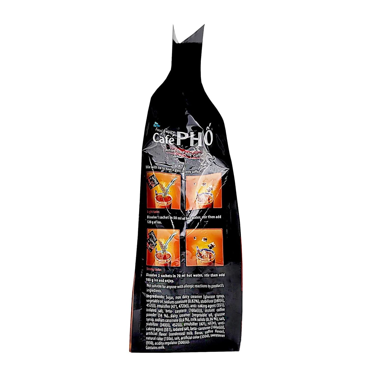 Cafe Pho Vietnamese 3in1 Instant Coffee Mix - Iced Milk Coffee, 18 Sachets, 0.85 Ounce Each, 15 Months Shelf Life