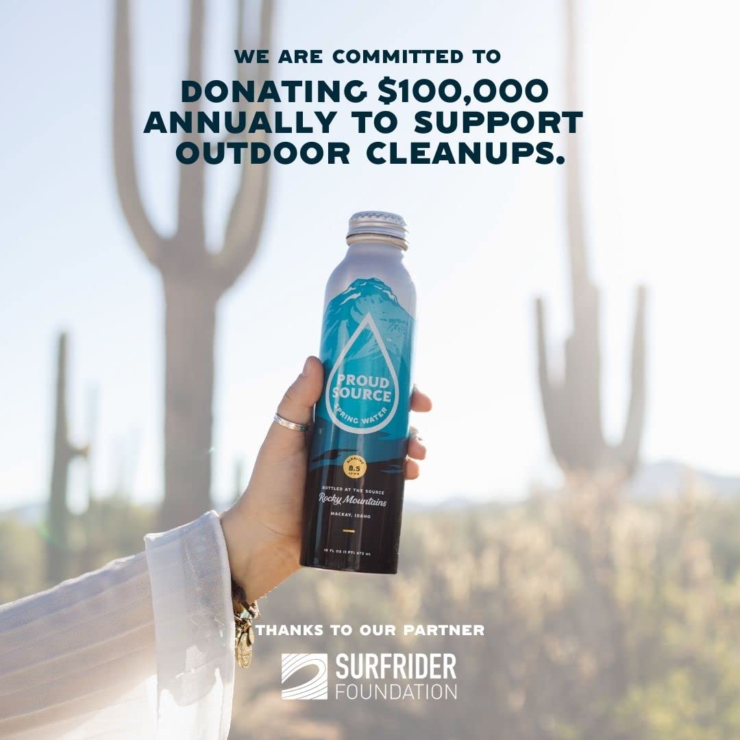 Proud Source Naturally Alkaline Spring Water, 16oz Bottles, Pack of 6, Model 0853303007036