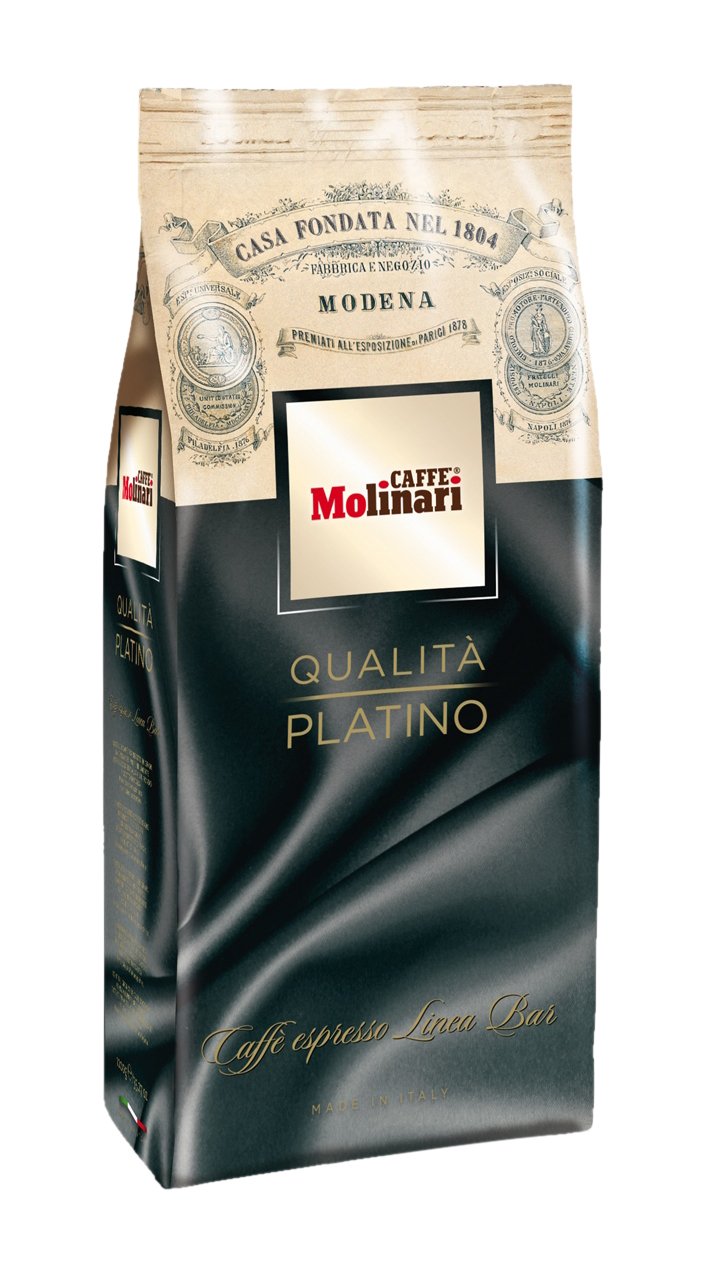 Caffe' Molinari Platino Espresso Beans 1Kg. Bag (2.2Lb)