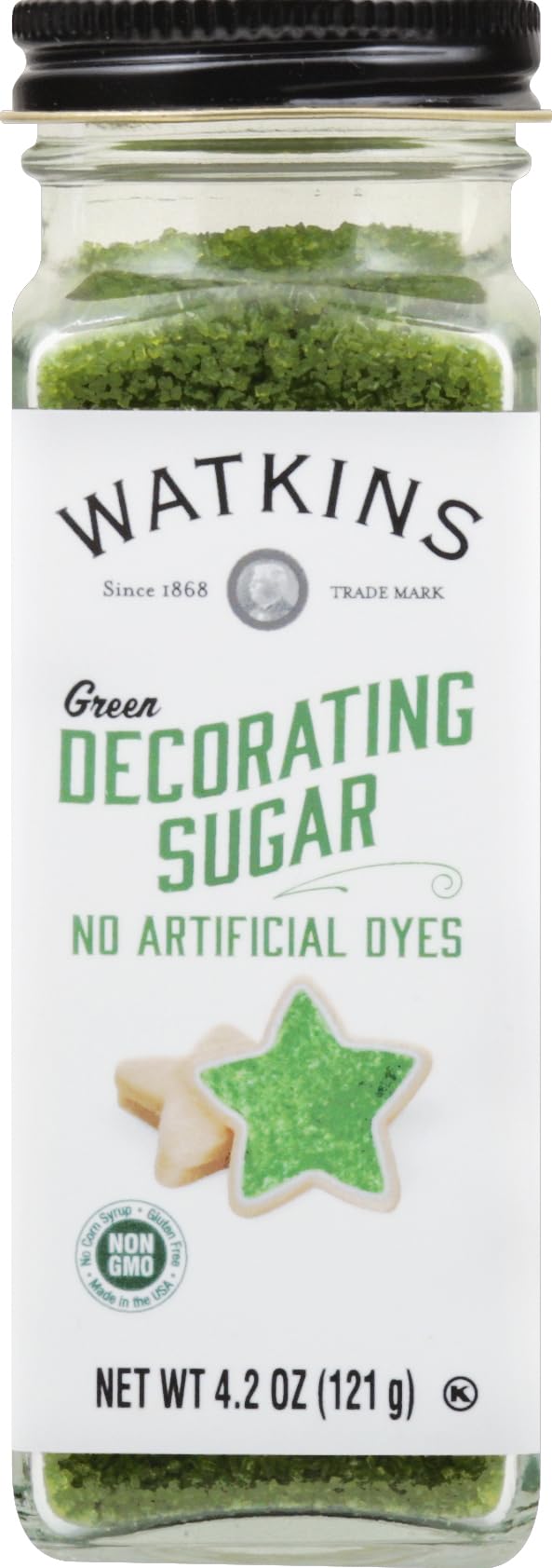 Watkins green Decorating Sugar Non-gMO Kosher 4.2 Ounce 1-Pack