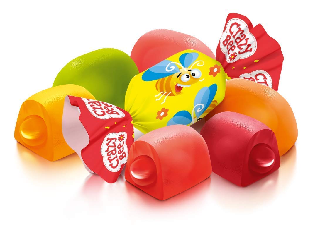 Roshen Crazy Bee Jelly Candy With Fruity Filling, Made With 6 Fruit Juices, Kosher, Halal 2.2Lb/1Kg